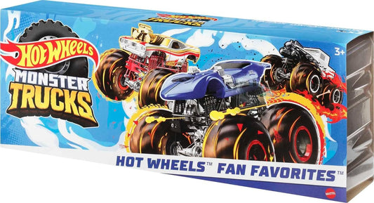 Hot Wheels Monster Trucks Creature Paquete de 3 juguetes Monster Trucks escala 1:64, Shark Wreak, Piran-ahh y Mega Wrex, juguete para niños a partir de 3 años