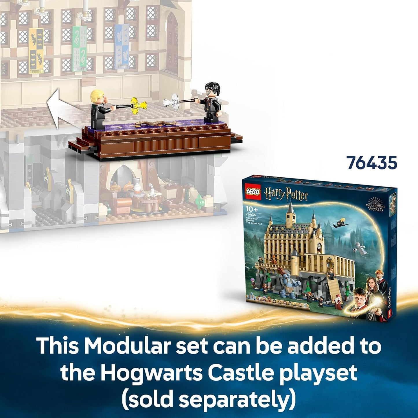 LEGO Harry Potter Castelo de Hogwarts: Playset do Clube de Duelo com 4 minifiguras colecionáveis, incl. Draco Malfoy e Severus Snape, brinquedo de dramatização com função de tombamento para meninos e meninas a partir de 8 anos