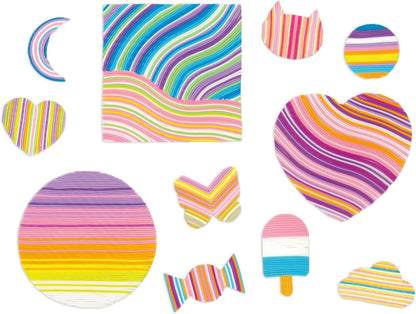 Janod - Les Ateliers Déco - Decorações escabrosas para criar - 3 quadros e 8 adesivos - Kit de lazer criativo infantil - A partir de 8 anos