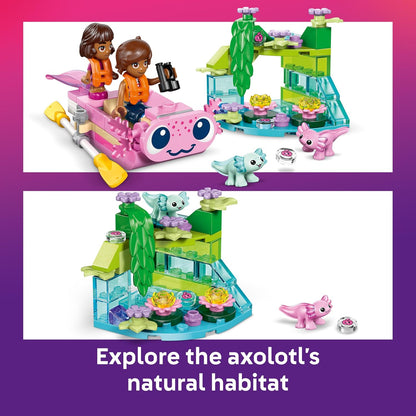 LEGO Friends Barco de Aventura do Axolote - Inclui 2 mini bonecas, 2 figuras de animais fofos, plantas, flores e acessórios - Presente de aniversário para meninas a partir de 5 anos - 42681