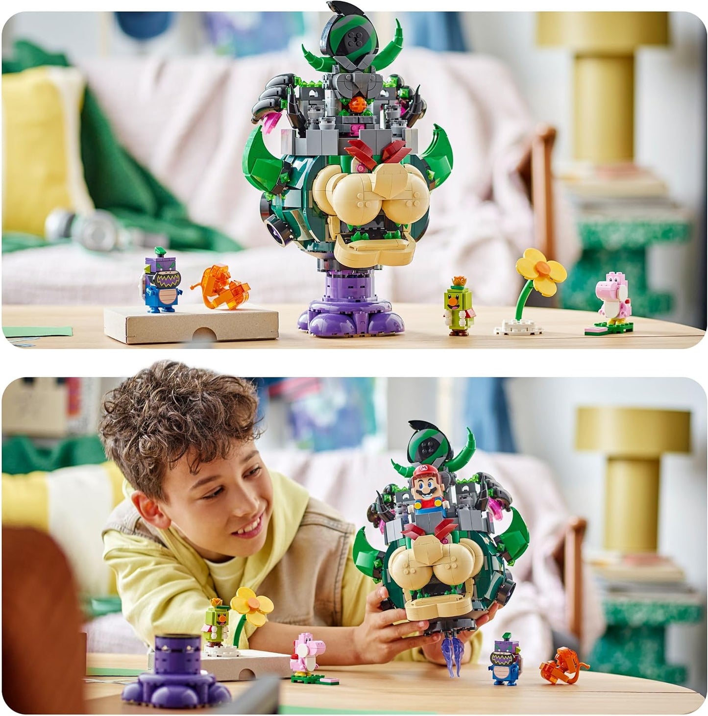 LEGO Super Mario Príncipe Florian e Castelo Bowser - Brinquedo interativo com 4 figuras, incluindo Yoshi rosa, e um suporte para brincar e exibir - Presente perfeito para crianças a partir de 9 anos - 72042