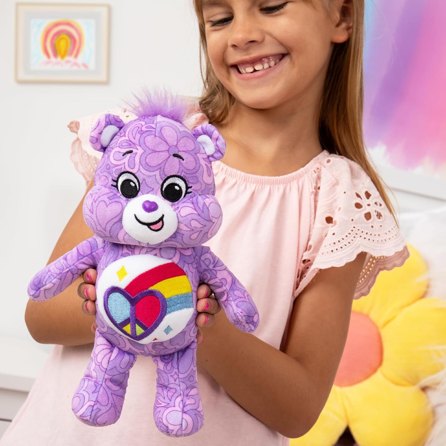 Basic Fun Ursinhos Carinhosos, Urso Coração Pacífico 22cm Pelúcia Feijão, Brinquedo de Pelúcia Bonito Colecionável, Brinquedos de Pelúcia para Crianças, Brinquedos Macios para Meninas e Meninos, Ursinhos Bonitos Adequados para Meninas Meninos