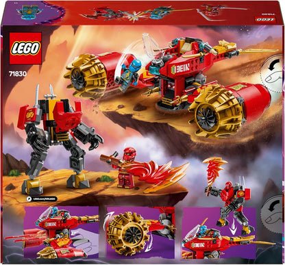 LEGO NINJAGO Kai’s Mech Storm Rider - Brinquedo ninja com uma motocicleta voadora, boneco de ação e 3 minifiguras - Ideia de presente de aniversário para meninos, meninas e fãs em ascensão de dragões com mais de 7 anos