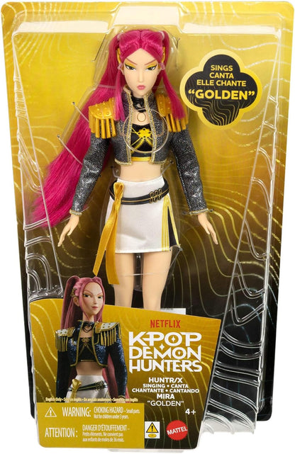 Mattel Boneca Cantora KPop Demon Hunters HUNTR/X Mira “Golden” | Com Traje Característico Removível, 5 Pontos de Articulação, Inspirada no Filme, JRN41