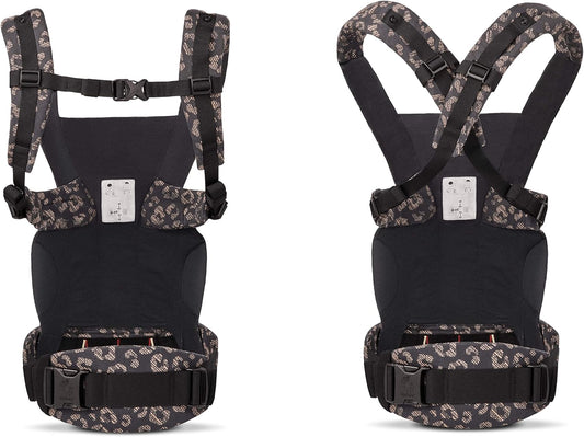 Ergobaby Porta-bebês Omni Dream para recém-nascidos desde o nascimento até 20,4 kg, 4 posições com algodão SoftTouch, posição ergonômica para bebê na frente para dentro e nas costas, leopardo preto
