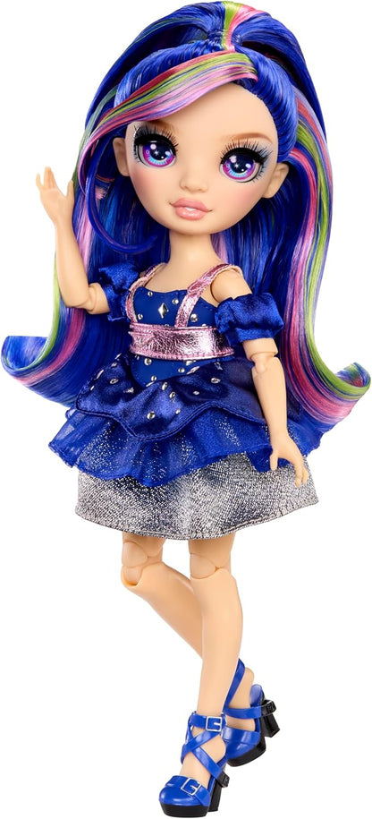 Rainbow High Be Dazzling - Genevieve Bleue - Boneca Fashion Azul de 28cm com Ferramenta para Aplicar Brilho, Gemas Brilhantes e Acessórios de Estilo