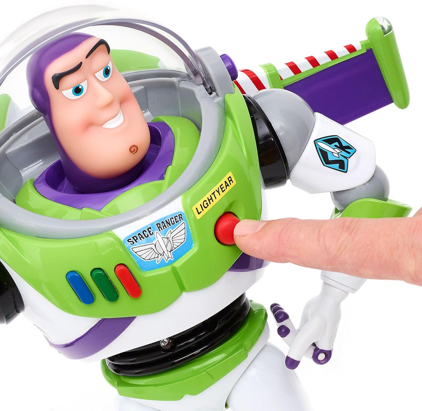 Disney Boneco de ação interativo e falante Buzz Lightyear, oficial da Store, da Pixar, Toy Story, 36 cm/14 polegadas, brinquedo de patrulheiro espacial com mais de 15 frases em inglês, interage com outros personagens, para crianças a partir de 3 anos.