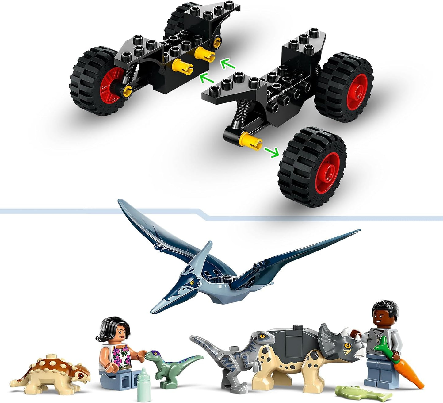 LEGO Jurassic World Baby Dinosaur Rescue Center Toy para crianças, Mini Triceratops, Ankylosaurus e Velociraptor Dino Figure Toys, presentes para meninos e meninas de 4 anos ou mais 76963