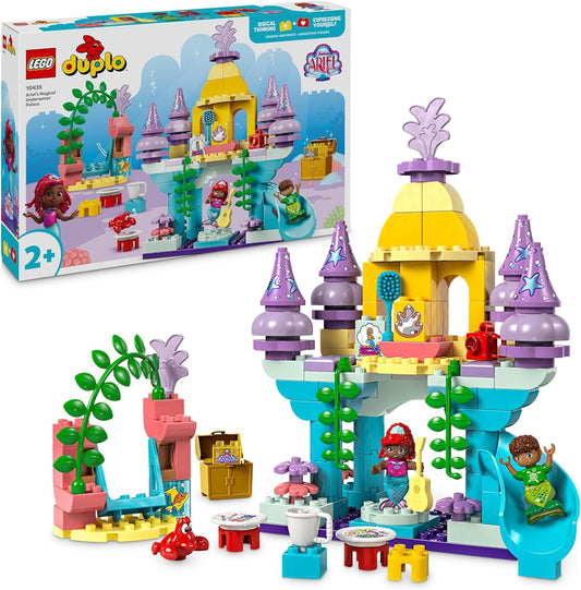 LEGO DUPLO | Palacio submarino mágico de Disney Ariel, juguete de construcción de La Sirenita para niños pequeños, niñas y niños a partir de 2 años, juego de castillo con figuras, juguetes educativos de aprendizaje, idea de regalo 10435