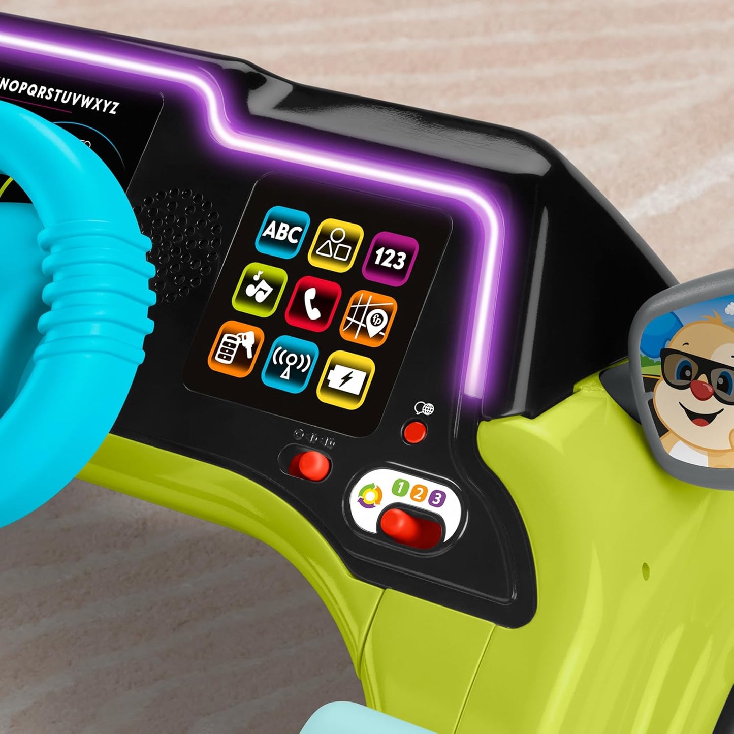 Brinquedo educativo Fisher-Price para bebês e crianças pequenas: Carrinho de atividades Laugh & Learn Sit & Steer Driver com estágios inteligentes para crianças a partir de 6 meses, JDY43