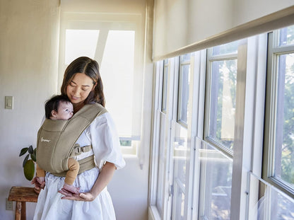 Ergobaby  Abrace porta-bebês para recém-nascidos desde o nascimento com apoio de cabeça, extramacio e ergonômico, verde-oliva macio