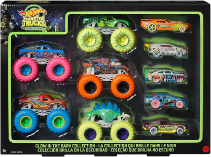 Pacote Hot Wheels Monster Trucks que brilham no escuro