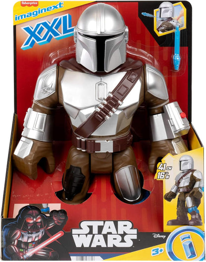 Brinquedo Fisher-Price Imaginext STAR WARS: O Mandaloriano XXL - Figura articulada de mais de 40 cm com lançador - Ideal para crianças a partir de 3 anos - HXT20