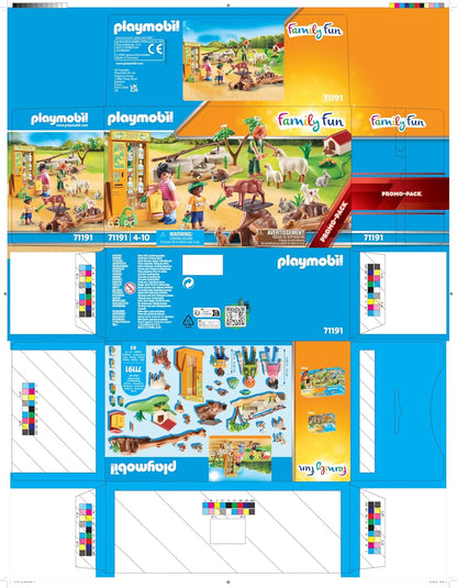 Playmobil 71191 Zoológico Familiar para Brincar com Animais, Conjunto de Brinquedo com Animais, Diversão e Imaginação para Crianças a partir de 4 Anos