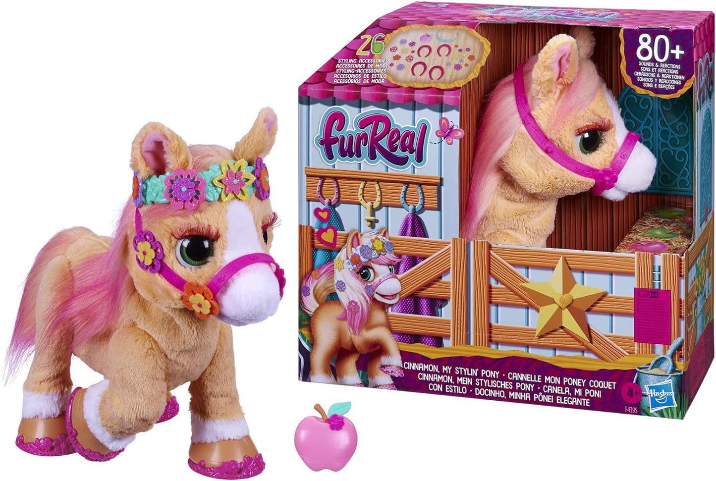 FurReal Friends Canela, brinquedo My Stylin 'Pony, animal de estimação eletrônico, mais de 80 sons e reações; 26 Acessórios; A partir de 4 anos, multicolorido, 35 cm