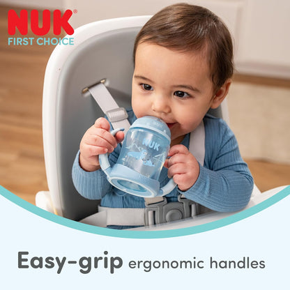 NUK Copo de Treinamento First Choice | 6+ meses | 260 ml | Copo antivazamento para crianças pequenas | Alças antiderrapantes | Elefante Rosa | 1 unidade