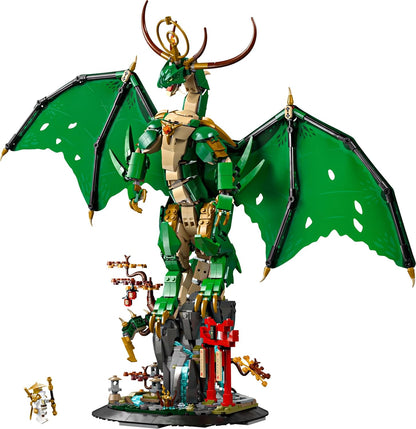 LEGO Ninjago The Guardian Dragon Model Kit - Features a Posable Dragon Figure, Master Wu Minifigure & a Scenic Rock-Effect Display Stand - Gift for 14+ Year Old boys & Teenage Monstrosity Fans - 71847