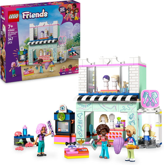 LEGO Friends Hair Salon and Accessories Shop Toy, Hairdresser Role-Play Set for 7 Plus Year Old Girls, with 3 Mini Doll Characters for Pretend Play, Birthday Gift