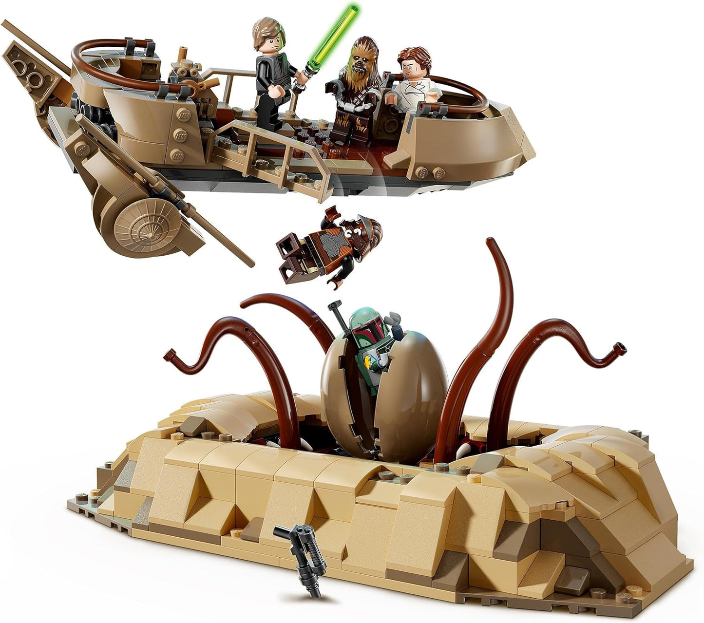 LEGO Star Wars: Return of the Jedi Desert Skiff e Sarlacc Pit, conjunto de brinquedos de construção de veículos para meninos e meninas de mais de 9 anos, apresenta 6 minifiguras, incluindo Luke Skywalker, presente para crianças e fãs