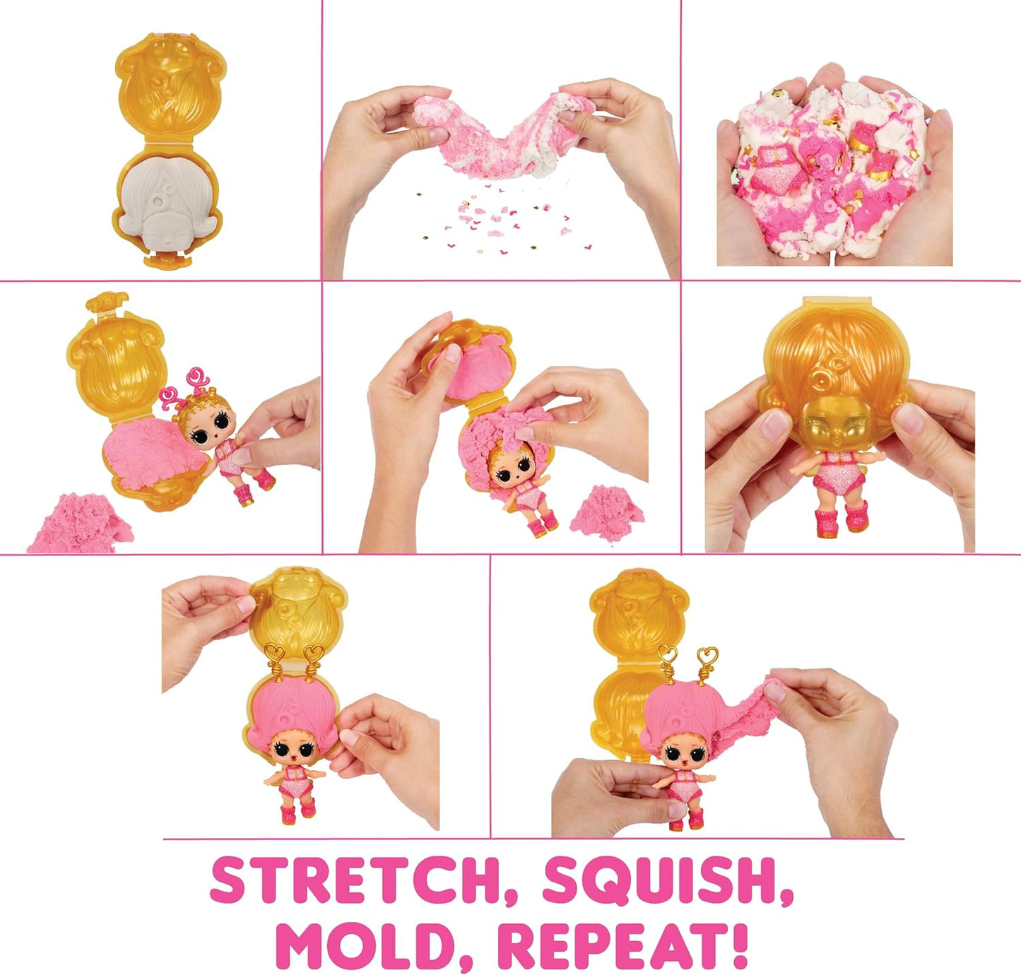 LOL. Surprise Squish Sand Magic Hair Tots - Boneca colecionável com Squish Sand e surpresas - Ótimo para meninas a partir de 3 anos