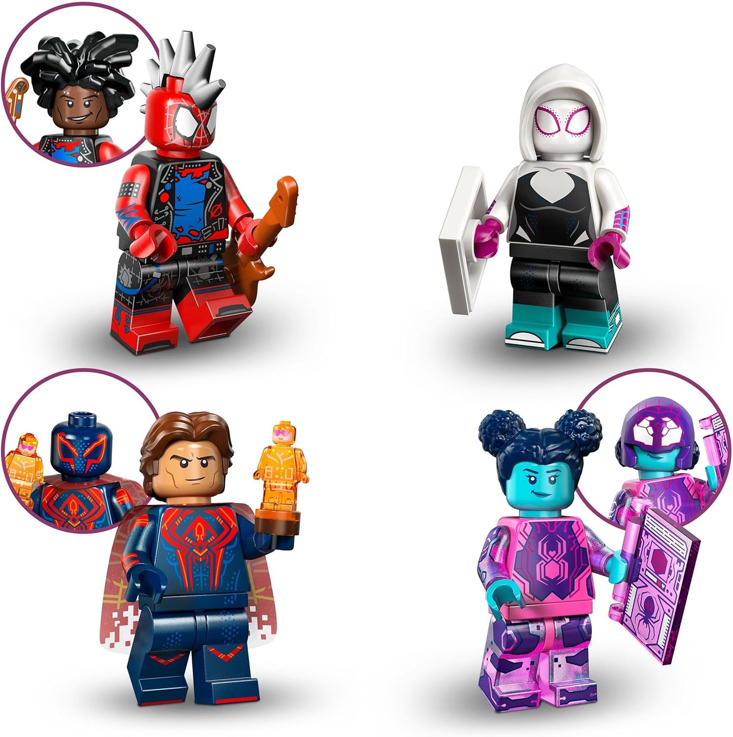 LEGO Minifiguras Homem-Aranha: Através do Aranhaverso - Ganhe 1 de 12 brinquedos colecionáveis com acessórios - Personagens incluindo Miles Morales - Presente para meninos e meninas a partir de 5 anos - Caixa Misteriosa - 71050