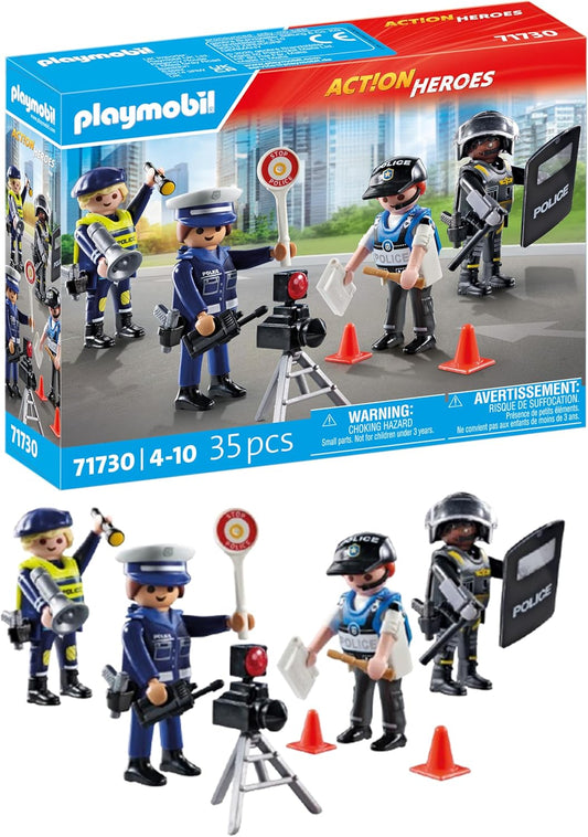 Playmobil | Heróis de Ação | Conjunto de Figuras Policiais | Figuras de Brinquedo | Figura Policial | Brinquedos para Crianças a partir de 4 anos | 71730