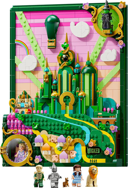 LEGO Wicked Emerald City Arte de Parede - Conjunto de Construção 3D para Adultos - Modelo de Exibição com 6 Minifiguras, incluindo Dorothy e uma Figura do Cão Toto - Decoração DIY para Casa - Presente para Fãs do Filme - 75685