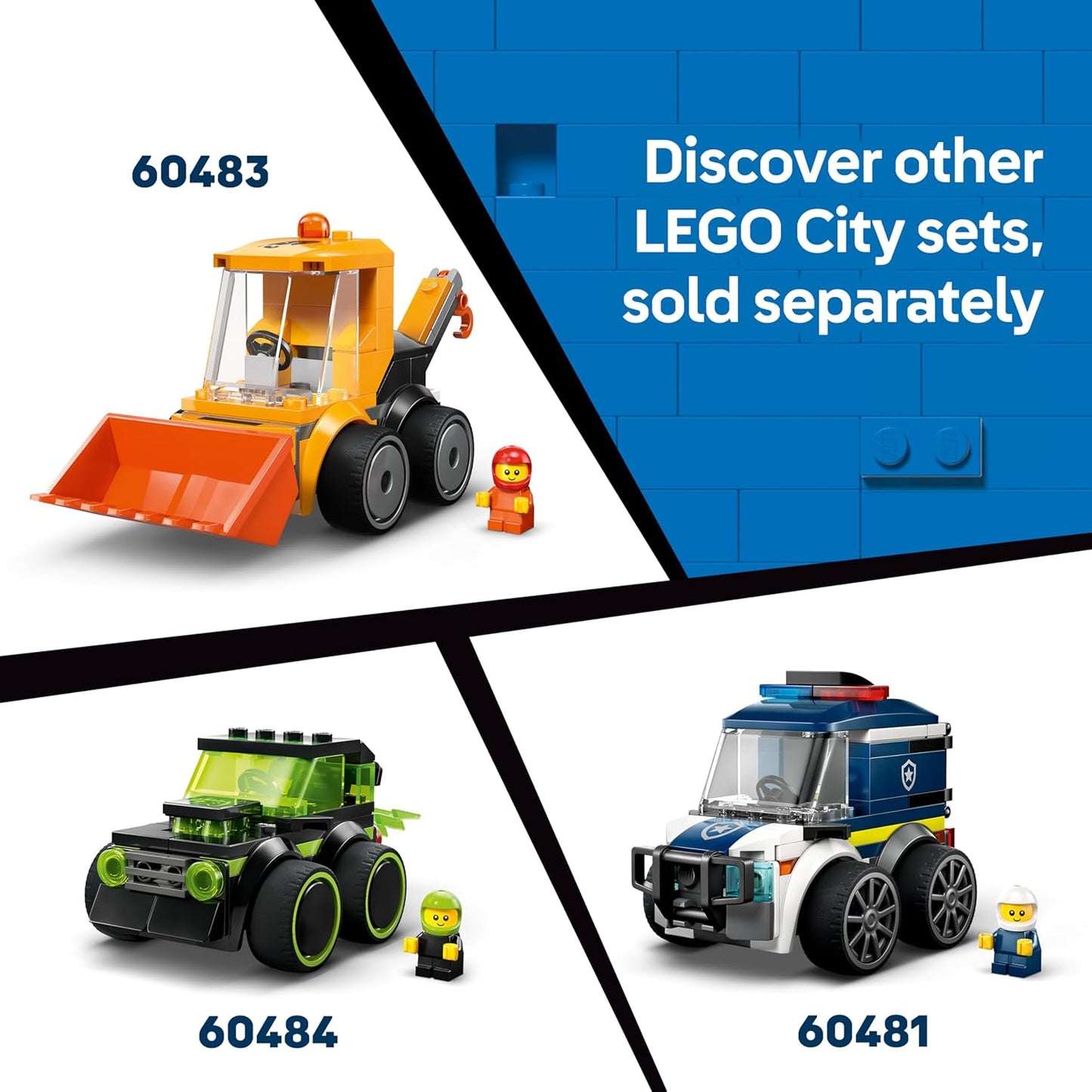 LEGO City Rides – Caminhão de Bombeiros de Brinquedo - Conjunto de Construção de Veículos de Emergência com Minifigura de Bombeiro Júnior - Lembrancinhas de Festa - Pequeno Presente Colecionável para Meninos a partir de 5 Anos - 60482