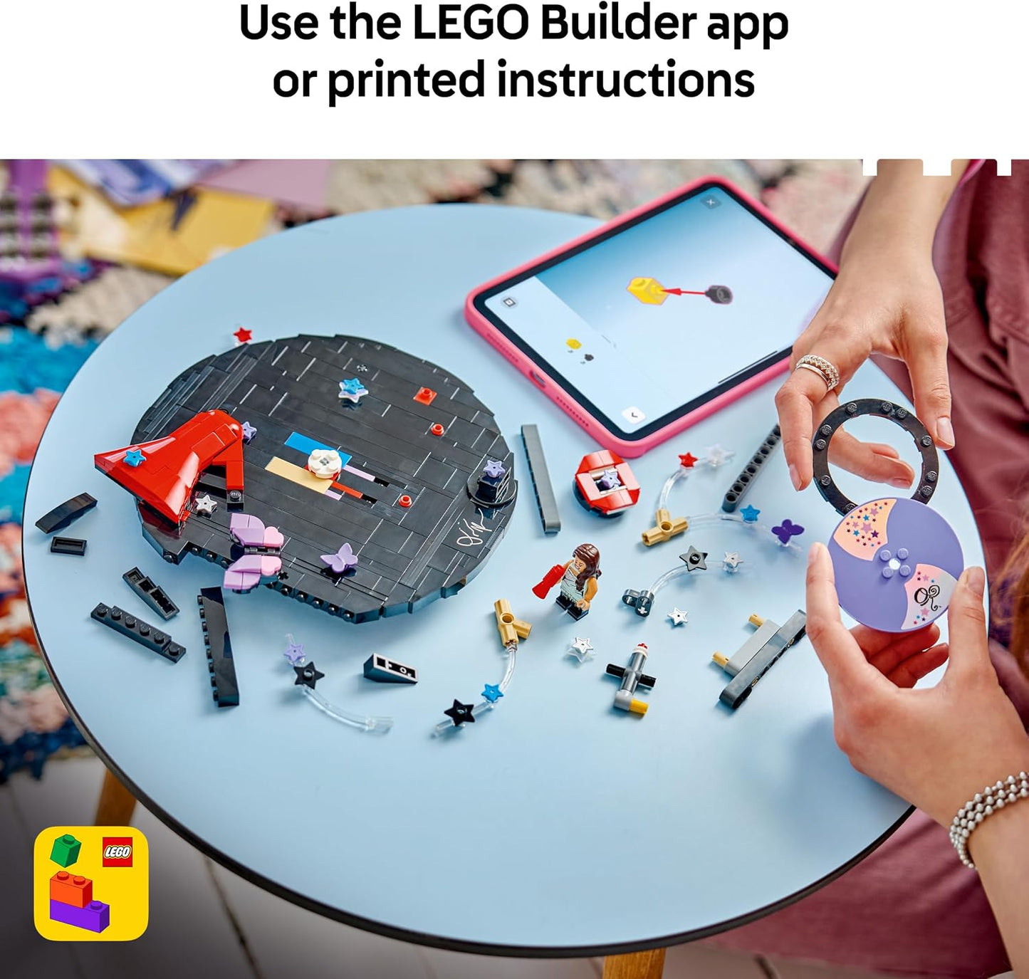 LEGO Edições Vinil da Olivia Rodrigo – Brinquedo com modelo de disco, minifigura e acessórios – Decoração de mesa ou parede – Presente musical para meninas, meninos e fãs a partir de 10 anos – 43028