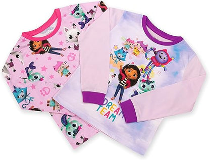 DREAMWORKS GABBY'S DOLLHOUSE Conjunto de 2 Pijamas Infantis | Conjuntos de Pijamas Infantis Gabby | Tamanhos de 3 a 10 Anos