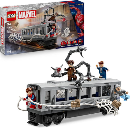 LEGO ǀ Marvel Spider-Man vs. Doc Ock - Cena do Trem do Metrô - Brinquedo para Brincar e Exibir com 4 Minifiguras - Presente Colecionável de Super-Herói para Meninos a partir de 9 Anos e Fãs de Filmes - 76321