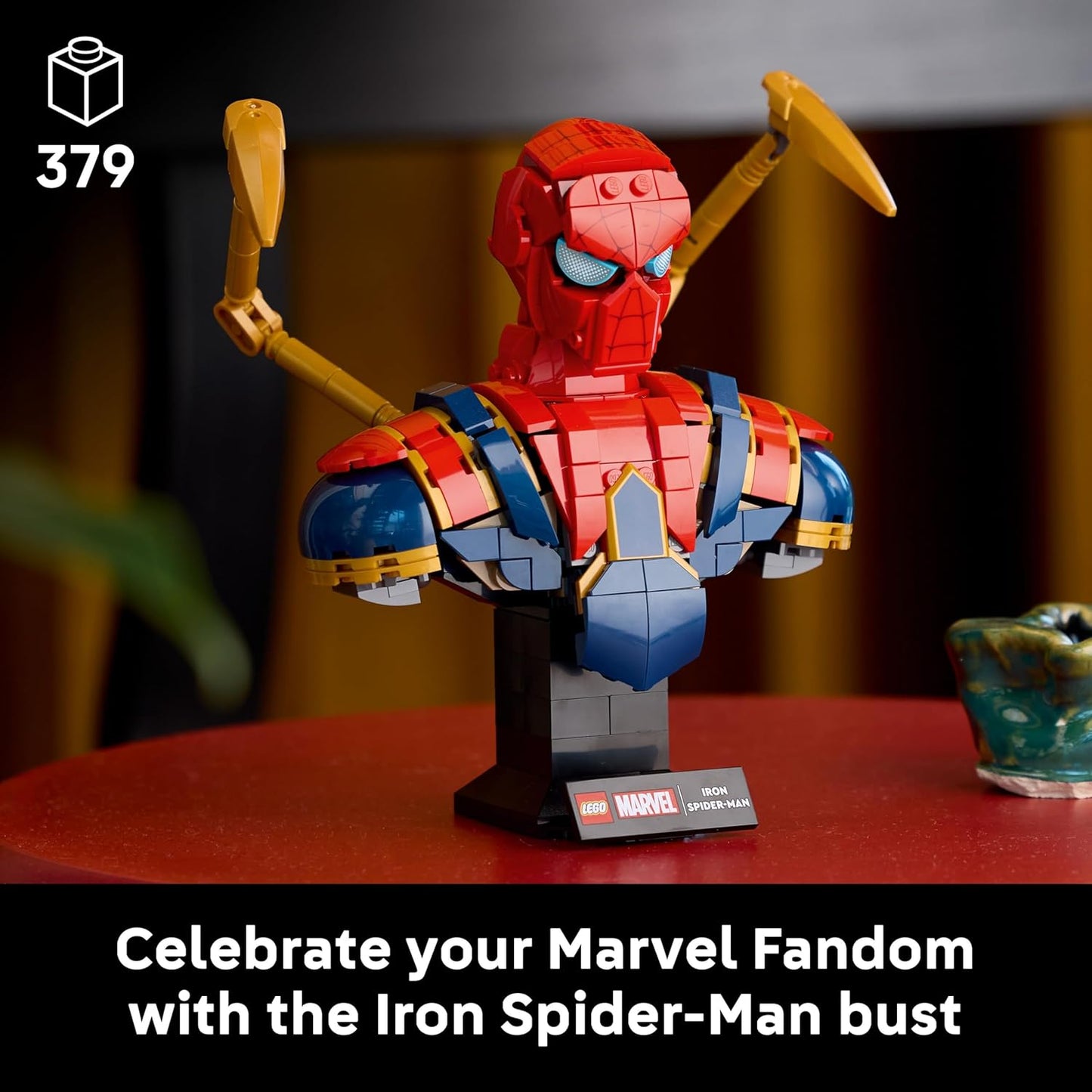 LEGO Marvel Busto do Homem-Aranha de Ferro - Conjunto de Montagem para Exibição para Adultos, incluindo 2 Braços Articulados, Cabeça Giratória e Minifigura de Super-Herói - Presente Colecionável dos Vingadores para Fãs - 76326