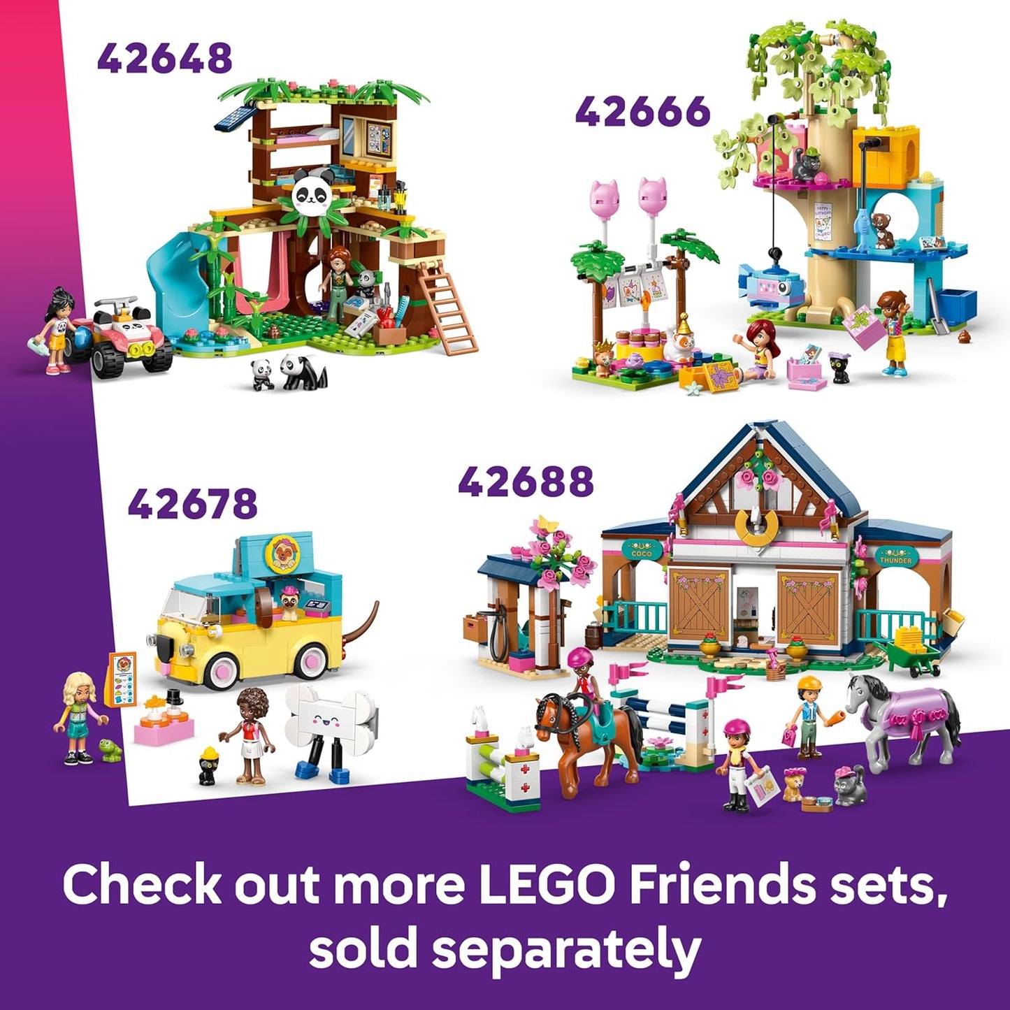 LEGO Friends Padaria de Petiscos para Cães - Loja de Brinquedos com 2 Mini Bonecas, 4 Figuras de Animais, Caixa de Transporte para Animais de Estimação e Acessórios de Comida de Brinquedo - Ideia de Presente de Aniversário para Meninas,
