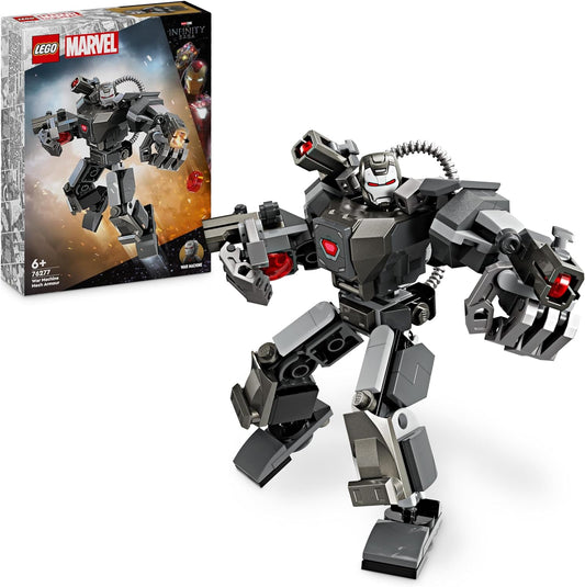 LEGO Marvel Armadura mecánica de Máquina de Guerra, Figura de acción de juguete para construir para niños con 3 cañones, Personaje legendario del MCU, Regalos para niños y niñas a partir de 6 años 76277