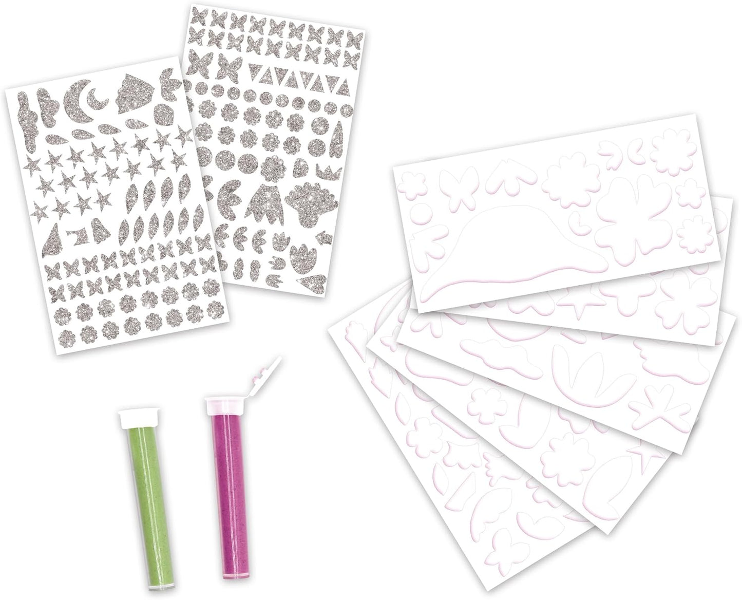 Janod - Adesivos e Areias Fosforescentes - 5 Pranchas - Tema Fadas - Kit Lazer Criativo Infantil - A partir de 6 Anos - J09174