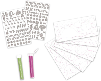 Janod - Adesivos e Areias Fosforescentes - 5 Pranchas - Tema Fadas - Kit Lazer Criativo Infantil - A partir de 6 Anos - J09174