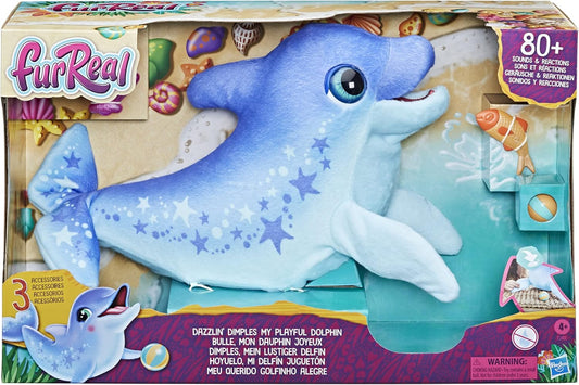 FurReal friends F24015L1 Dazzlin' Dimples My Playful Dolphin, más de 80 sonidos y reacciones, juguete electrónico interactivo para mascotas, a partir de 4 años