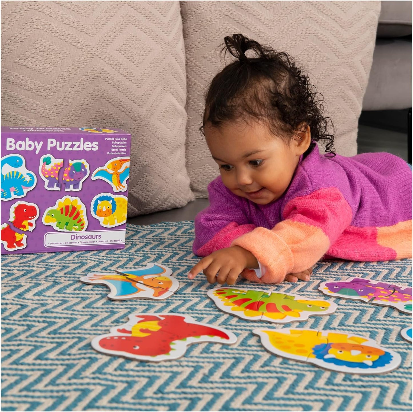 Galt, Quebra-cabeças para Bebês - Dinossauros, Quebra-cabeças para Crianças, Quebra-cabeças de 6 x 2 Peças, Idades 18 meses ou mais, Marrom, Verde, Cinza