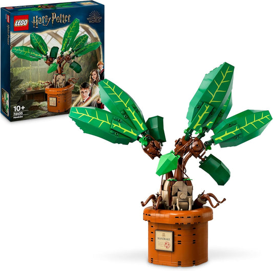 LEGO 76433 Figura e pote de brinquedo de planta mandrágora de Harry Potter, conjunto mágico, ideia de presente do mundo mágico para meninas, meninos e fãs, crianças imaginativas, decoração de quarto ou acessório de mesa
