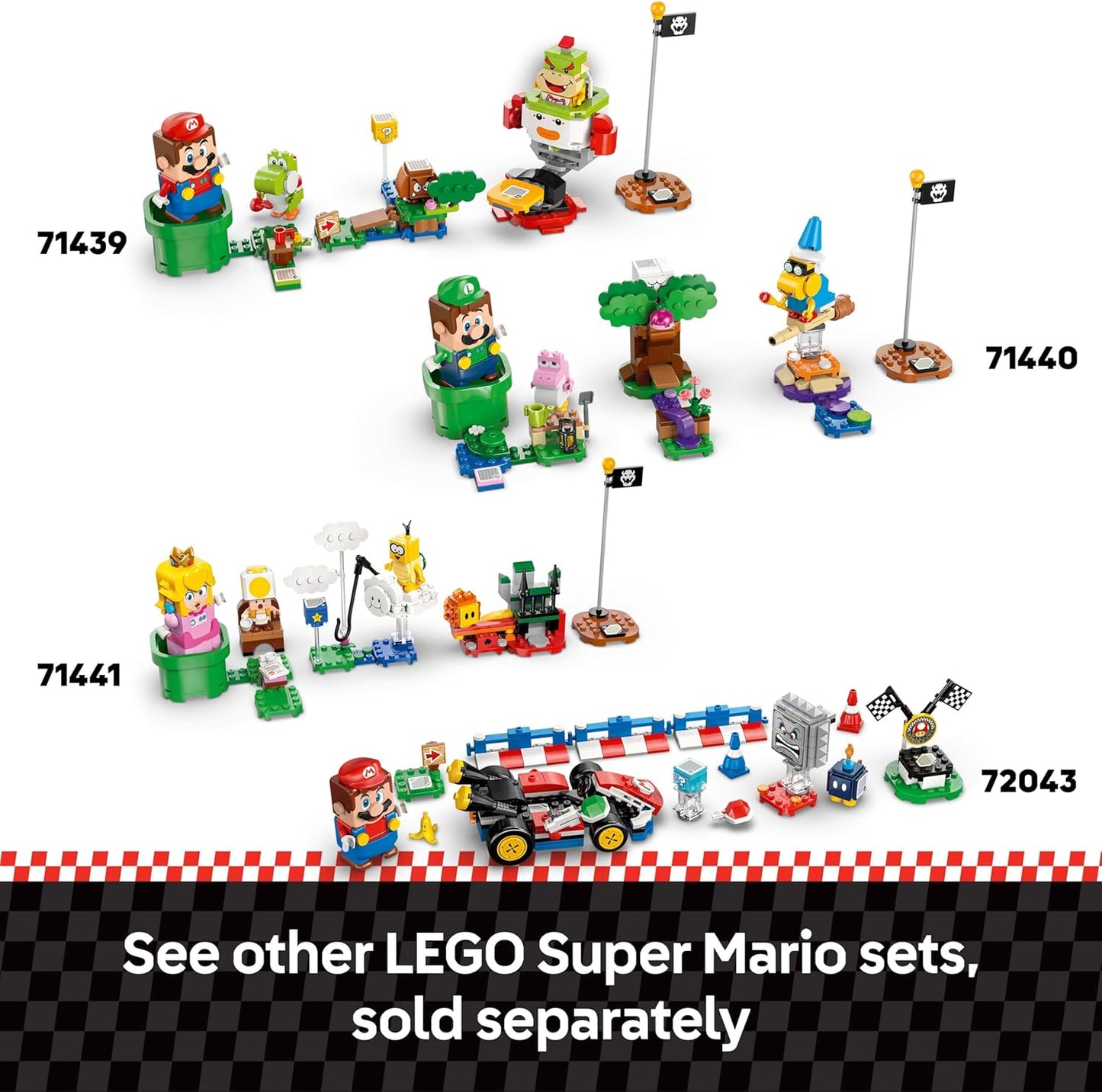 LEGO Super Mario: Mario Kart – Wario e Rei Boo - Brinquedo interativo com 2 carros e 2 figuras para brincar e exibir - Presente gamer para meninos e meninas a partir de 8 anos - 72038