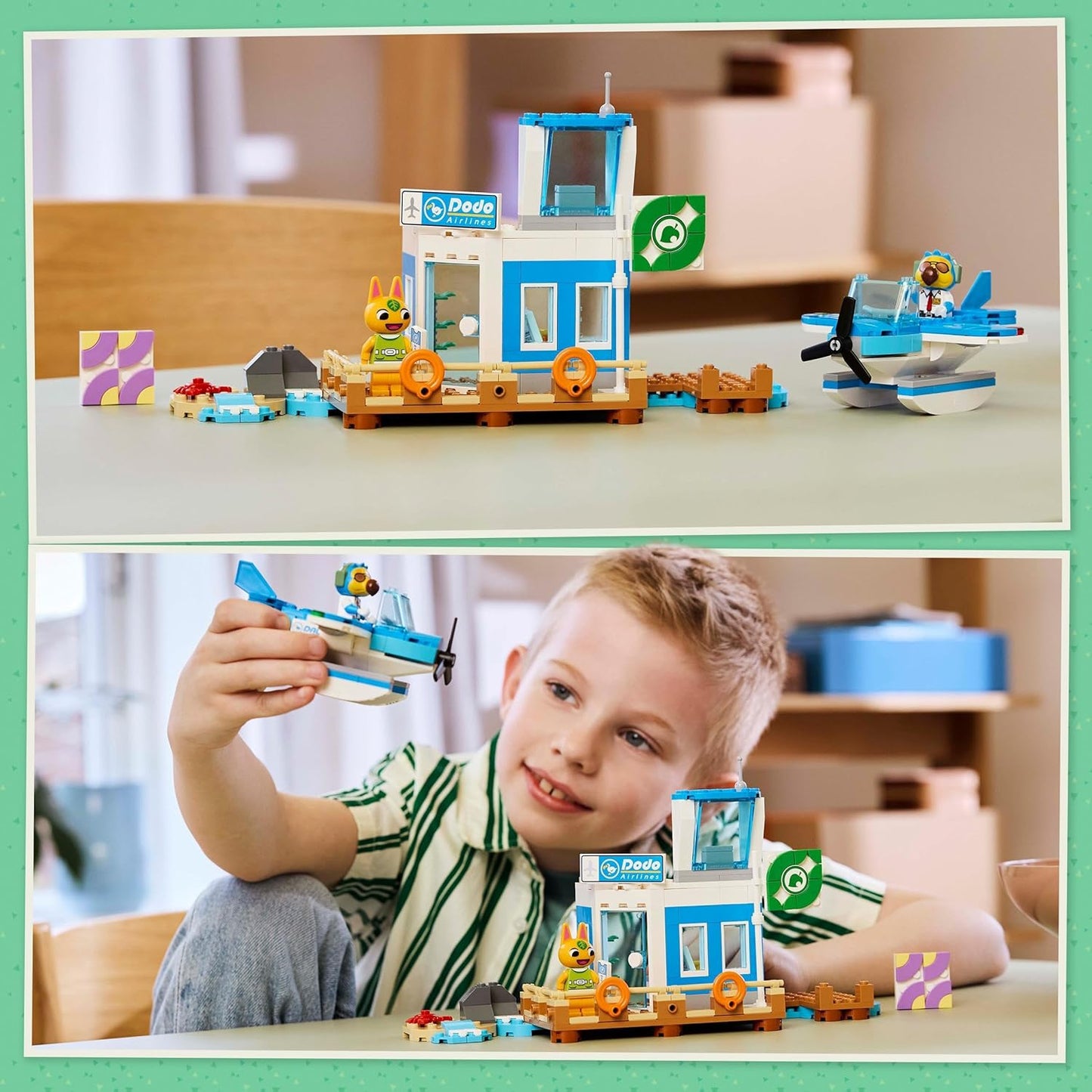 LEGO Animal Crossing Fly com Dodo Airlines Airport Playset, avião de brinquedo para meninas e meninos de 7 anos ou mais, com uma minifigura de piloto, conjunto inspirado na série de videogames, presente de aniversário para crianças