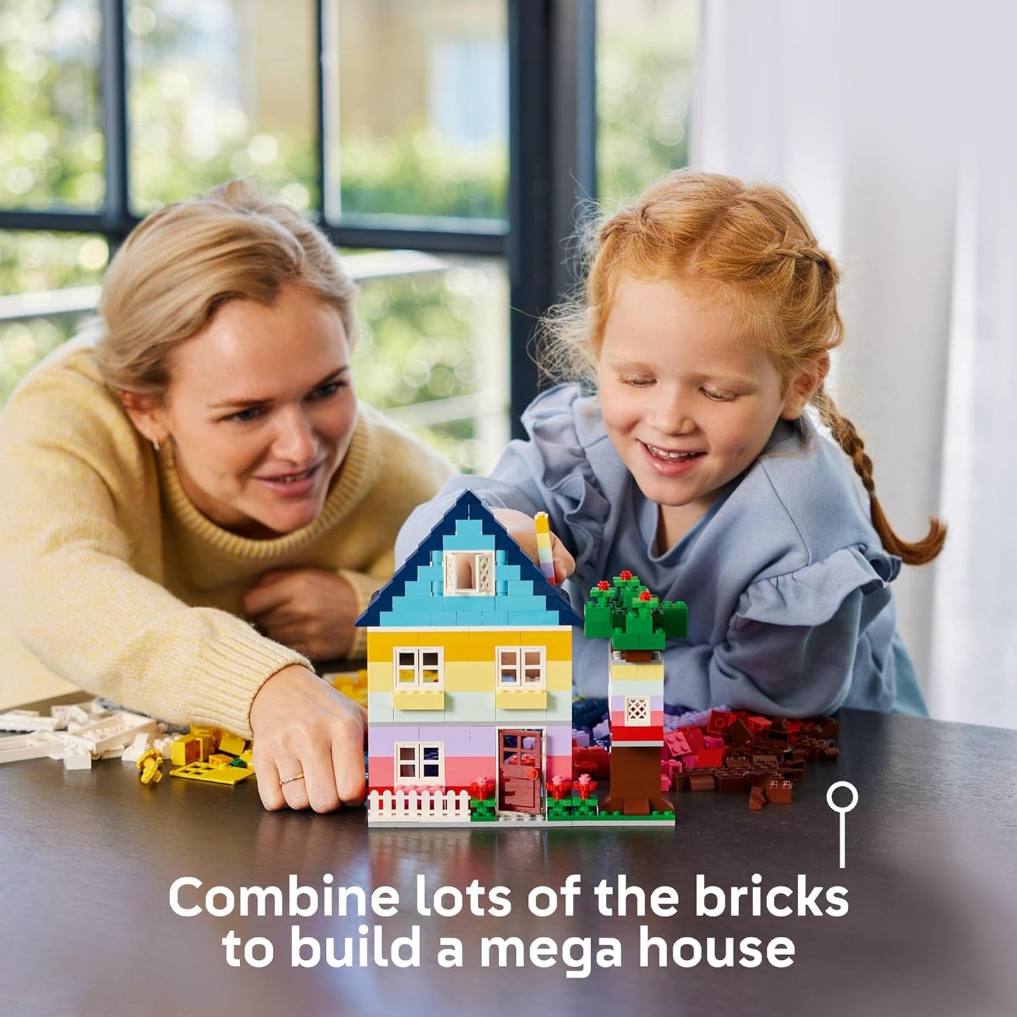 LEGO Casas criativas clássicas, conjunto de brinquedos de construção de tijolos para crianças, meninos e meninas de 4 anos ou mais, presente de brinquedo criativo com acessórios de casa para jovens construtores 11035