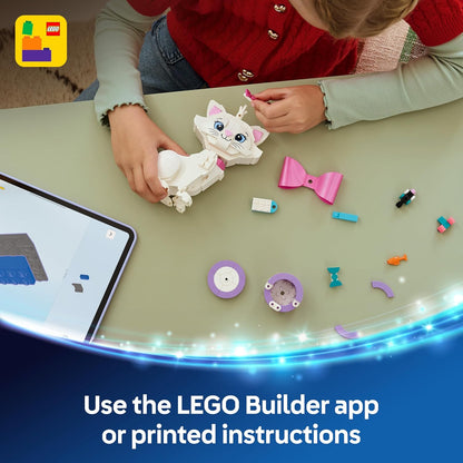 LEGO|Disney Os Aristogatos Adorável Marie - Figura de Gatinha de Brinquedo com Acessórios, incluindo um Laço de Tecido - Decoração DIY para Quarto - Presente Nostálgico para Meninas e Fãs a partir de 7 Anos - 43286