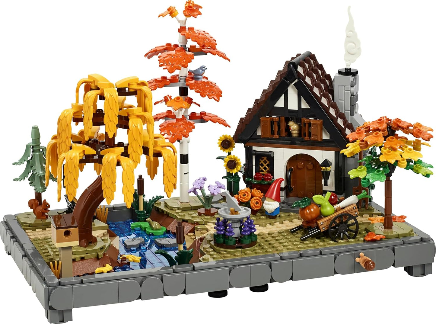 LEGO Icons Jardim de Outono - Conjunto de Construção em Miniatura para Adultos - Kit de Modelo para Exibição com Casa, 4 Árvores, Figuras de Animais e Flores - Decoração de Quarto DIY - Ideia de Presente - 11372