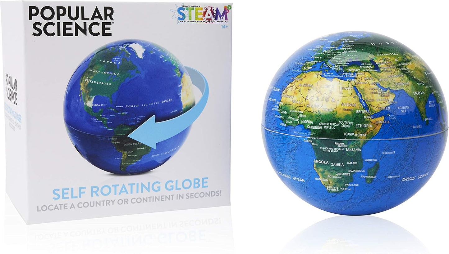 WOW! STUFF Globo Giratório Automático de Ciência Popular - Brinquedo Educacional STEM