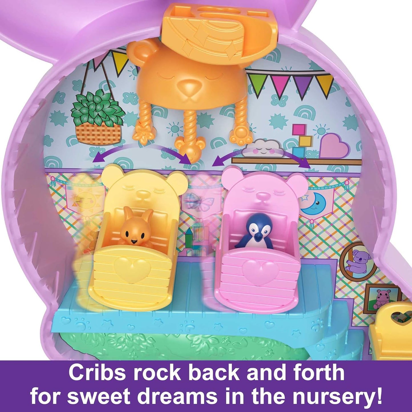 Polly Pocket, Mini brinquedos bolsa canguru Mama e Joey Conjunto compacto 2 em 1 com 2 micro bonecas e acessórios, brinquedos de viagem, HKV50