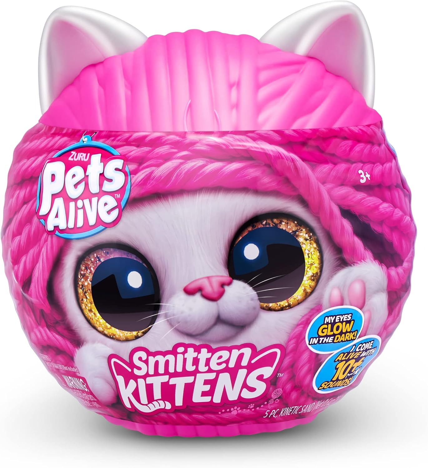 Pets Alive Smitten Kittens Lucky, Gatinho de Pelúcia Surpresa, Pelúcias Ultra Macias, Brinquedos Interativos para Animais de Estimação, Gatinho de Estimação Eletrônico, Idades 3+ (Lucky)