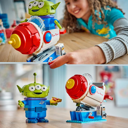 LEGO|Disney Pixar Alien com passeio de foguete na Pizza Planet - Brinquedo de nave espacial com figura de alienígena para decoração de quarto infantil - Presente para meninos e meninas a partir de 9 anos e fãs de Toy Story - 43307