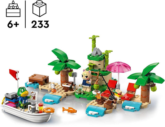 LEGO Animal Crossing Kapp’n’s Island Boat Tour, brinquedo criativo montável para crianças, meninas e meninos com mais de 6 anos, apresenta 2 minifiguras da série de videogame, incluindo Marshal, presente de aniversário 77048