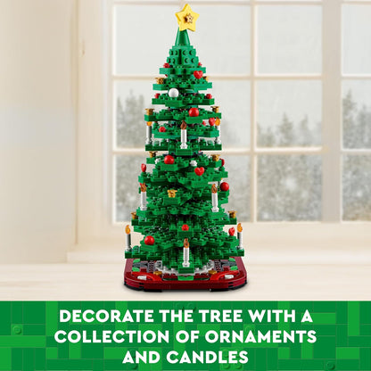 LEGO Conjunto de construção de árvore de Natal para meninos e meninas a partir de 9 anos, decoração festiva colecionável para casa, estimula a brincadeira imaginativa, atividade artesanal em família, ideia de presente para crianças 40573